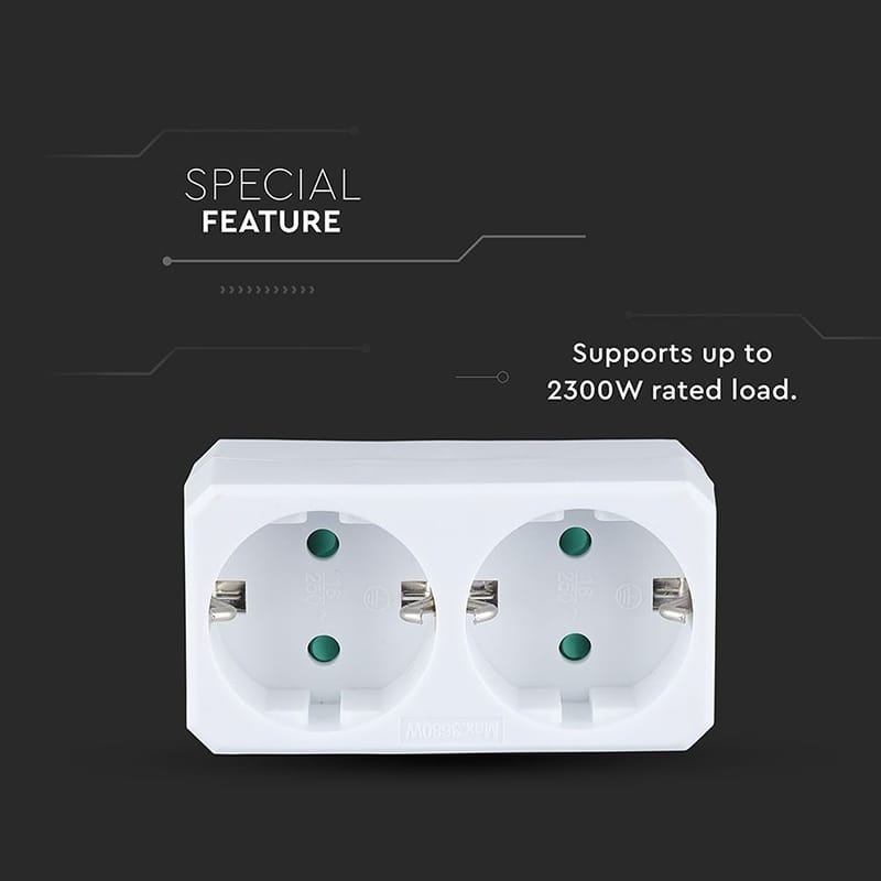 V-Tac ADAPTOR 2 PRIZE 2X16A MAX 2300W