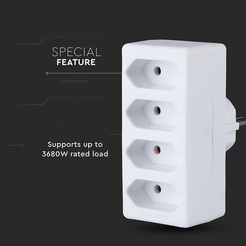 V-Tac ADAPTOR 4 PRIZE 4X2.5A MAX 2300W