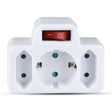 V-Tac ADAPTOR 3 PRIZE CU INTRERUPATOR 2X2.5A SI 1X16A MAX 3680W