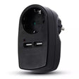 V-Tac ADAPTOR PRIZA 16A 3680W + 2USB 2.1A, NEGRU