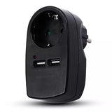 V-Tac ADAPTOR PRIZA 16A 3680W + 2USB 2.1A, NEGRU