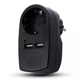 V-Tac ADAPTOR PRIZA 16A 3680W + 2USB 2.1A, NEGRU
