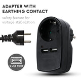 V-Tac ADAPTOR PRIZA 16A 3680W + 2USB 2.1A, NEGRU