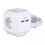 V-Tac PRELUNGITOR CUBIC 3X1.5MM 1.4M 4 CAI 16A + 2 USB 2.1A