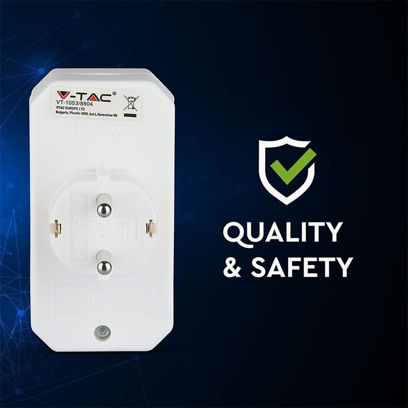 V-Tac ADAPTOR 3 PRIZE 1X16A 2x2.5A MAX 3500W