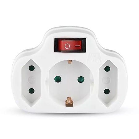 V-Tac ADAPTOR 3 PRIZE CU INTRERUPATOR 3X16A MAX 3500W