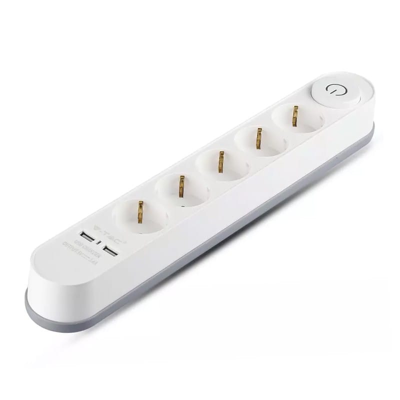 V-Tac PRELUNGITOR 5 CAI CU INTRERUPATOR + 2USB 3M(3G1.5MM2)
