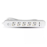 V-Tac PRELUNGITOR 5 CAI CU INTRERUPATOR + 2USB 3M(3G1.5MM2)