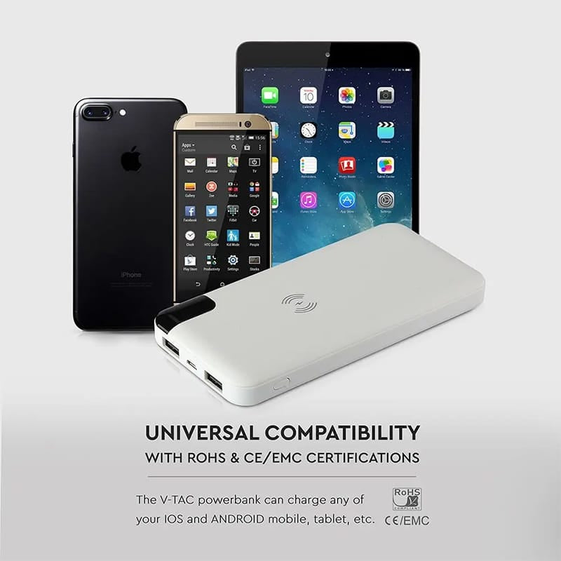V-Tac POWER BANK 8000MAH INCARCARE WIRELESS - ALB