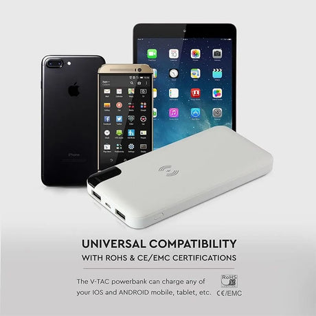 V-Tac POWER BANK 8000MAH INCARCARE WIRELESS - ALB
