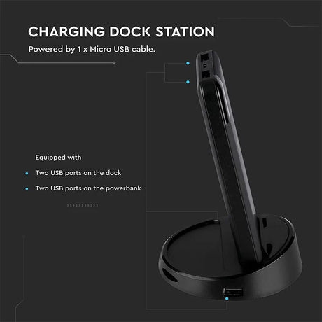 V-Tac POWER BANK 8000MAH INCARCARE WIRELESS MODEL STAND - NEGRU
