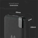 V-Tac POWER BANK 8000MAH INCARCARE WIRELESS MODEL STAND - NEGRU