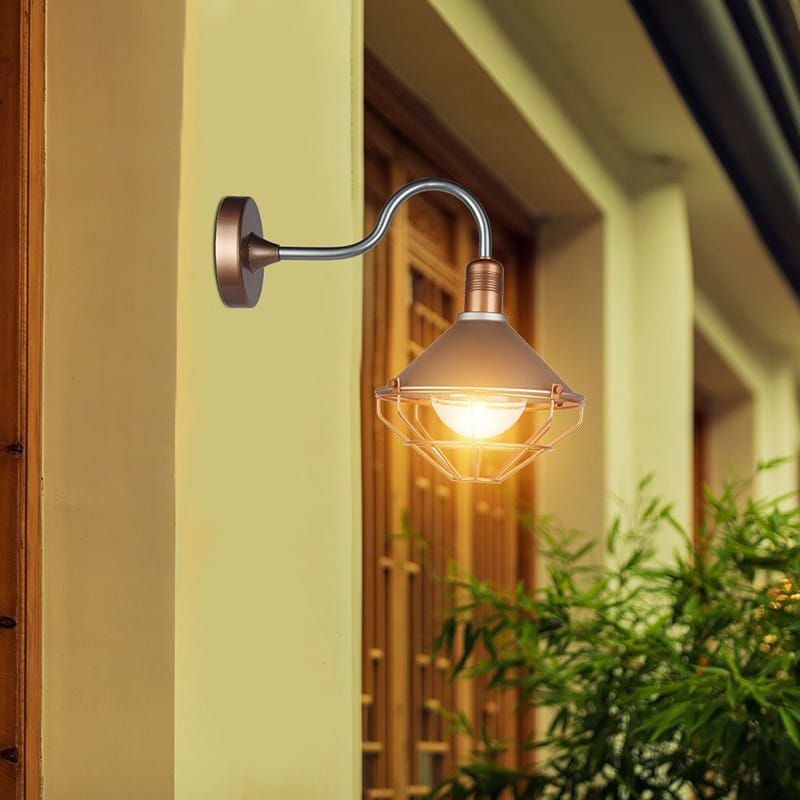 V-Tac Aplica de perete exterior V-Tac E27, IP65, aluminiu, Rose Gold, Ø250x420 mm, max. 60W, fara bec