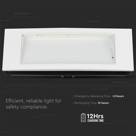 V-Tac LAMPA LED IESIRE DE URGENTA 3.8W 6000K ALB RECE