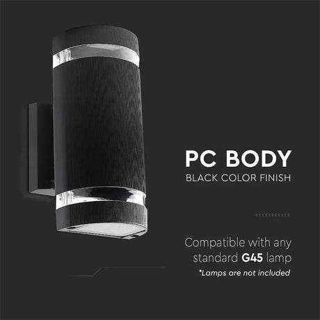 V-Tac LAMPA PERETE SOCLU E27 IP44 - NEGRU