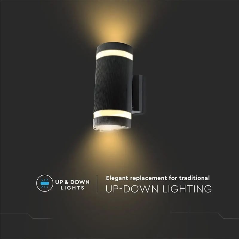 V-Tac LAMPA PERETE SOCLU E27 IP44 - NEGRU