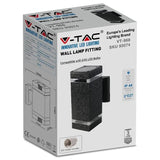 V-Tac LAMPA PERETE SOCLU E27 IP44 - NEGRU