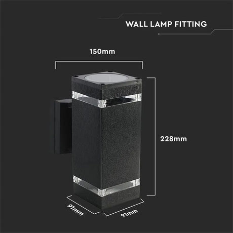V-Tac LAMPA PERETE SOCLU E27 IP44 - NEGRU