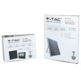 V-Tac Reflector LED Solar V-Tac 16W 6000K Alb Rece IP65 cu Telecomandă, Timer și Cablu 5m, Baterie 10000mAh