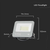 V-Tac REFLECTOR LED SMD 30W 185LM/W 6500K IP65  CIP SAMSUNG - NEGRU/GRI