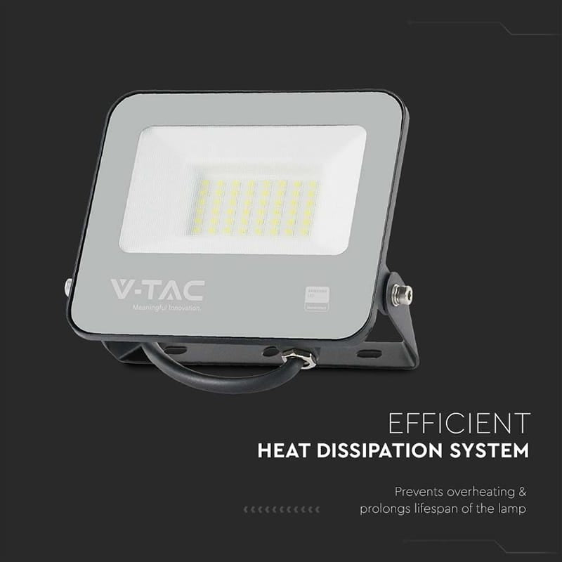 V-Tac REFLECTOR LED SMD 30W 185LM/W 6500K IP65  CIP SAMSUNG - NEGRU/GRI
