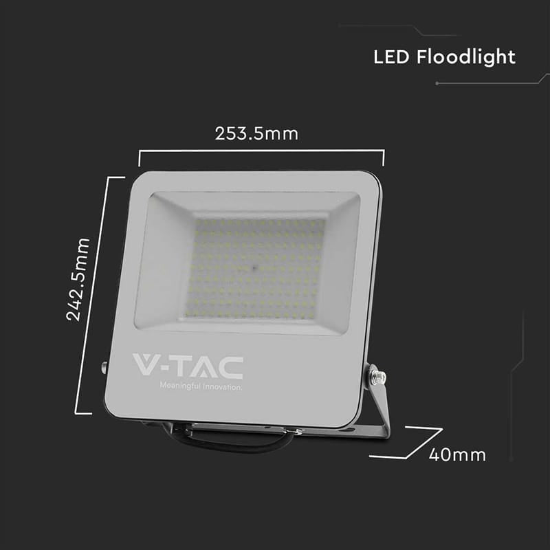 V-Tac REFLECTOR LED SMD 100W 185LM/W 6500K IP65  CIP SAMSUNG - NEGRU/GRI