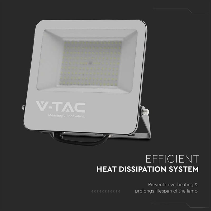 V-Tac REFLECTOR LED SMD 100W 185LM/W 6500K IP65  CIP SAMSUNG - NEGRU/GRI