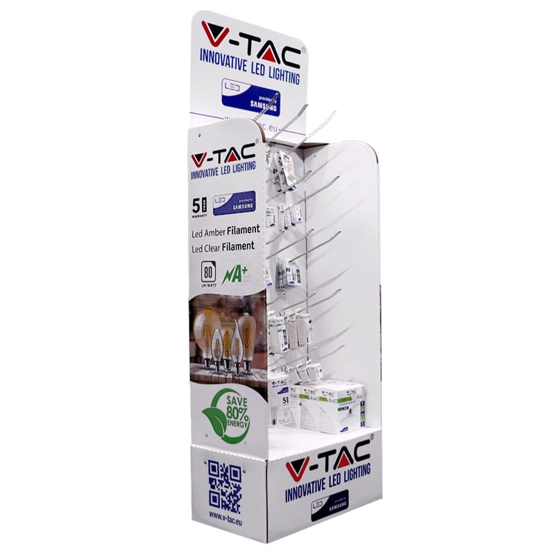 V-Tac Stand din carton V-Tac cu 15 cârlige metalice pentru expunere produse