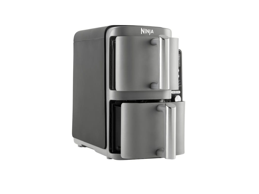 NINJA Friteuza dubla cu aer cald Ninja Double Stack 9.5L2470W, argintiu