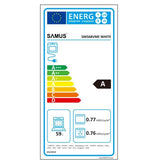 Samus Aragaz Aragaz Samus SM568VME WHITE | 4 Arzatoare, Gaz, Capac Sticla, Alb, 50x60x85cm