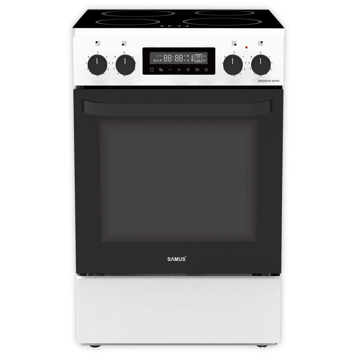 Samus Aragaz Aragaz Samus SM569VDE WHITE | 4 Arzatoare, Gaz, Capac Sticla, Alb