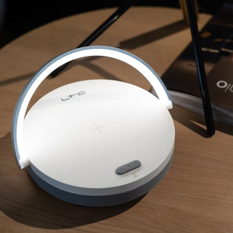 LTC Boxă Bluetooth LTC 5W cu lampă tactilă și încărcător wireless cu inducție, hands-free și suport telefon