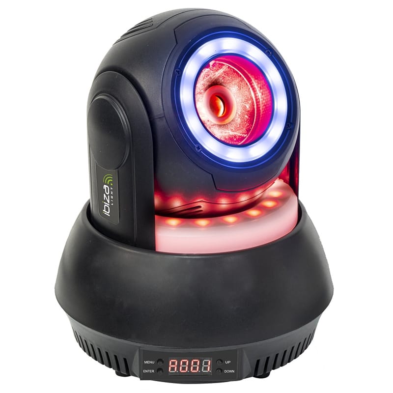 Ibiza Light Moving Head Ibiza Light LED RGBW 40W 4-în-1 cu inele halo, DMX 15/17 canale, 7950 lm, 540°/180°