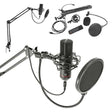 BST Microfon USB Profesional BST pentru Streaming și Podcast, Cardioid, cu Suport de Masă, Antișoc și Filtru Antipop, Mac/Windows/PS4
