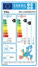 TCL Aparat aer conditionat Aparat de aer conditionat TCL FreshIN TAC-12CHSD/FCI, 12000BTU, Clasa A+++, Smart Inverter, Incalzire, Fast Cooling & Heating, Functie ECO, I-Feel, Mod Sleep, Flux de aer 360°, Filtru QuadruPuri, Mod Exhaust, Dry mode, R32, WiFi, Fresh O2