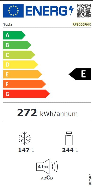 Tesla WG Side by side Frigider side-by-side Tesla RF3900FMX, 391 l, Clasa E, Total No Frost, Motor Inverter, Display LED, Metal cooling, H 178 cm, Inox