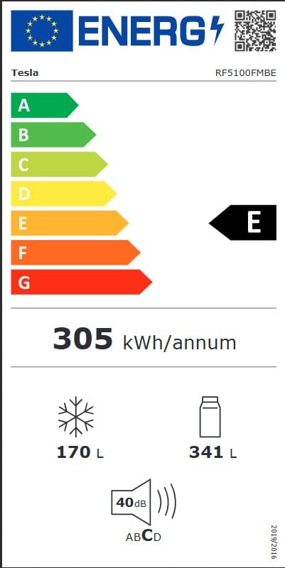 Tesla WG Side by side Frigider side-by-side Tesla RF5100FMBE, 511 l, Clasa E, Total No Frost, Motor Inverter, Display LED, H 190 cm, Sticla Neagra