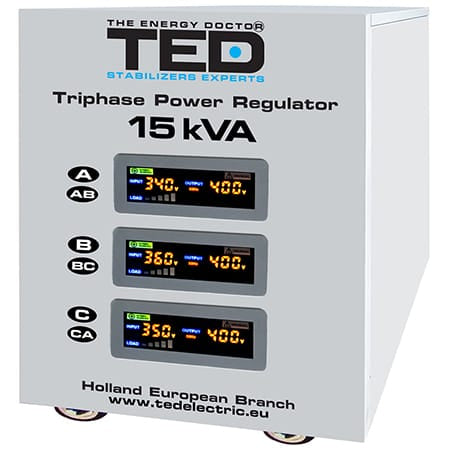 Ted Electric Stabilizator tensiune Stabilizator Tensiune Trifazat Ted Electric TED-SVC15000 | Servomotor, 15KVA