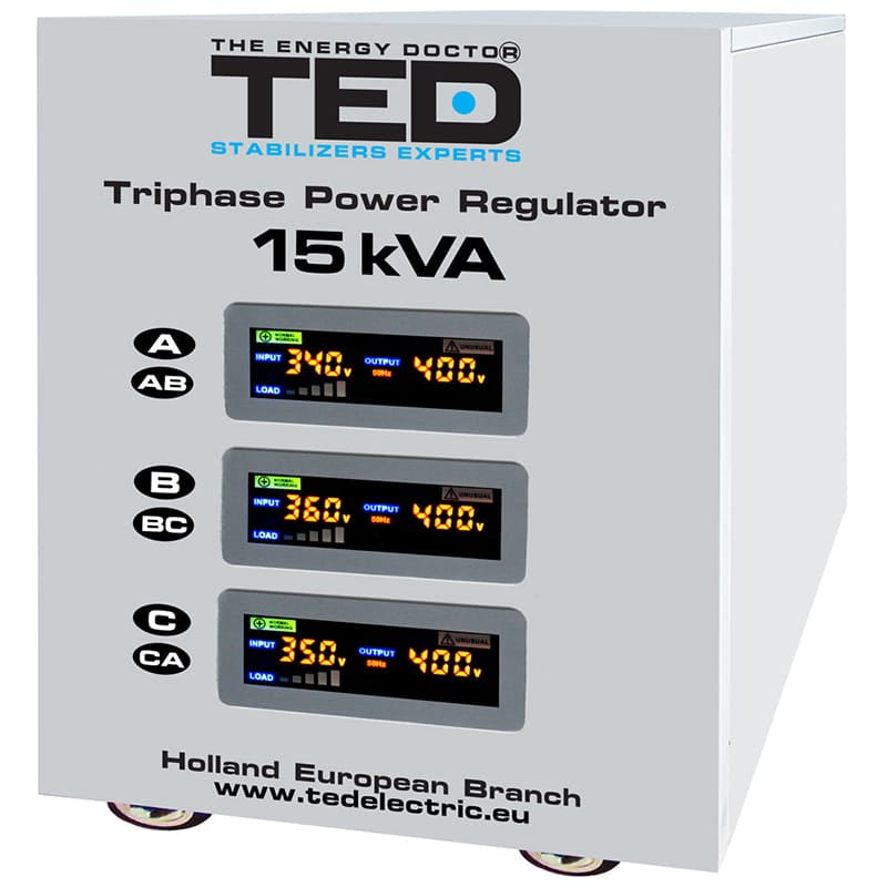 Ted Electric Stabilizator tensiune Stabilizator Tensiune Trifazat Ted Electric TED-SVC15000 | Servomotor, 15KVA