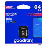 Goodram MICROSD CARD 64GB GOODRAM CLASA 10 UHS-I CU ADAPTOR