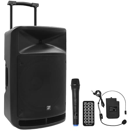 BoomTone DJ Boxă Portabilă PA BoomTone DJ TravelSound15-VHF 15” 350W RMS, Bluetooth/USB/SD/FM, 2 Microfoane VHF incluse