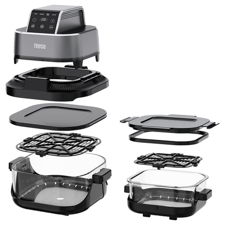 Teesa Air Fryer Friteuza cu aer Teesa TSA8090 | 4L+1.5L, 1500W, Sticla