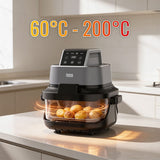Teesa Air Fryer Friteuza cu aer Teesa TSA8090 | 4L+1.5L, 1500W, Sticla