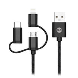 Forever CABLU 3IN1 USB-LIGHTNING-UCB-C-MICRO USB 1M 1.5A - NEGRU