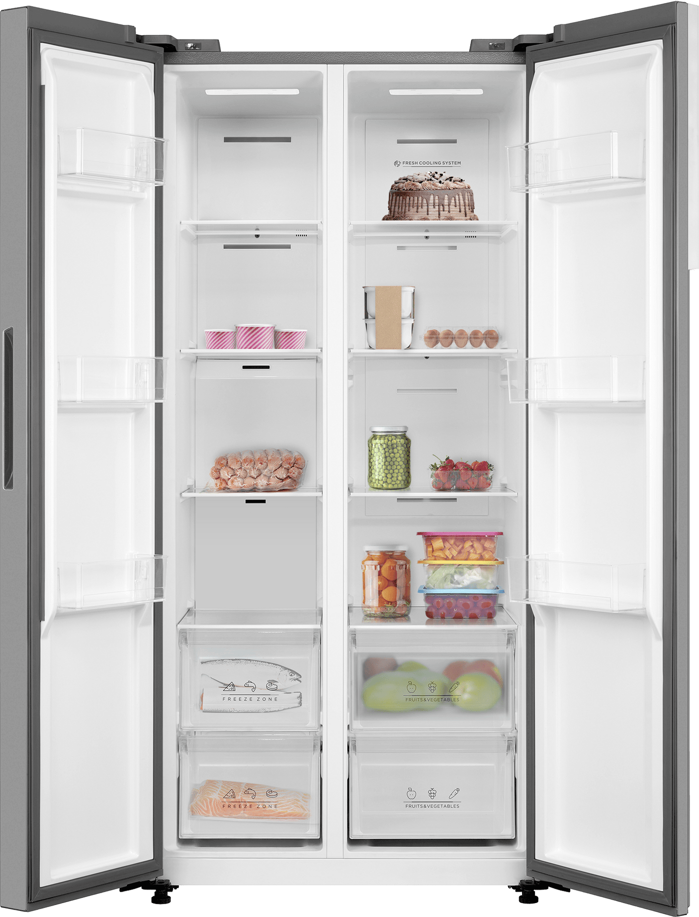 Tesla WG Side by side Frigider side-by-side Tesla RB4600FMXE, 460 l, Clasa E, Total No Frost, Motor Inverter, Display LED, H 177 cm, Inox 83.5x63.5x177.5cm