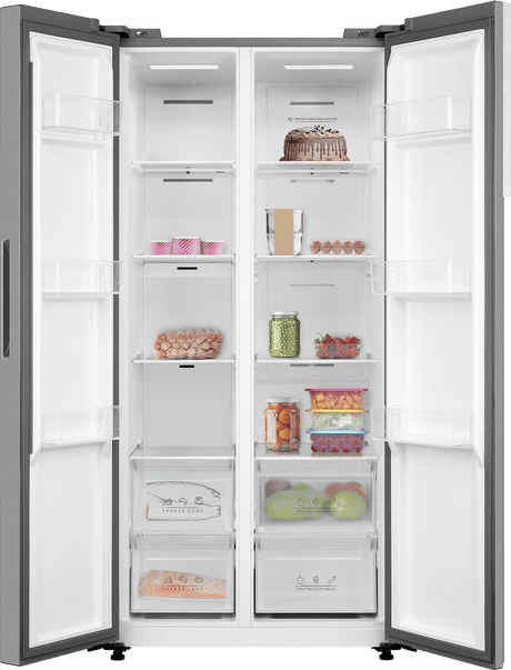 Tesla WG Side by side Frigider side-by-side Tesla RB4600FMXE, 460 l, Clasa E, Total No Frost, Motor Inverter, Display LED, H 177 cm, Inox 83.5x63.5x177.5cm