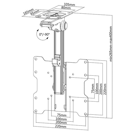 Cabletech Suport TV Suport TV Cabletech UCH0187 | Tavan, 17-37 inch, LED