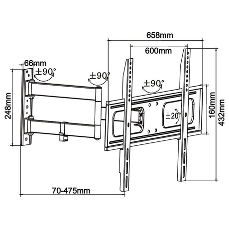Cabletech Suport TV Suport TV Cabletech UCH0210 | 40-65 inch, Perete