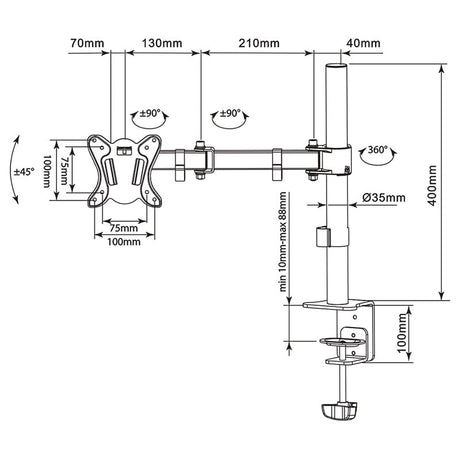 Cabletech Suport monitor Suport Monitor Cabletech UCH0211 | 13-27 inch