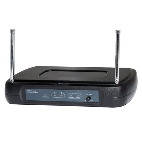 BST Microfon wireless profesional tip cască BST UHF 647,7 MHz, set cu receptor, control volum și mute